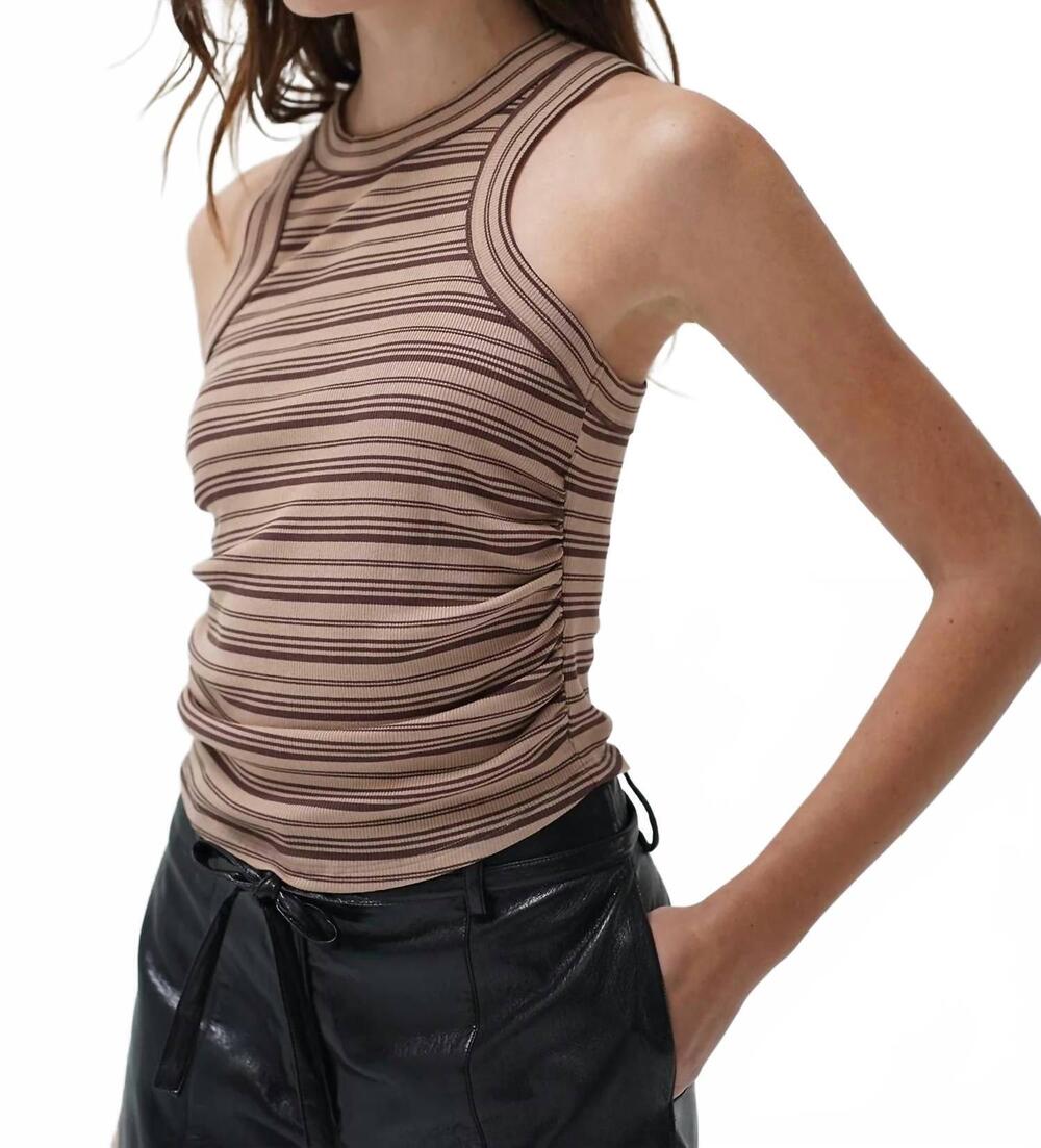 NEW LNA halo tank top in chocolate stripe